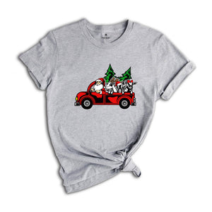 Santa with Goats Shirt, Christmas Tree Shirt, Farm Santa T-Shirt, Santa Truck Shirt, Christmas Goats Shirt, Funny Xmas Shirt