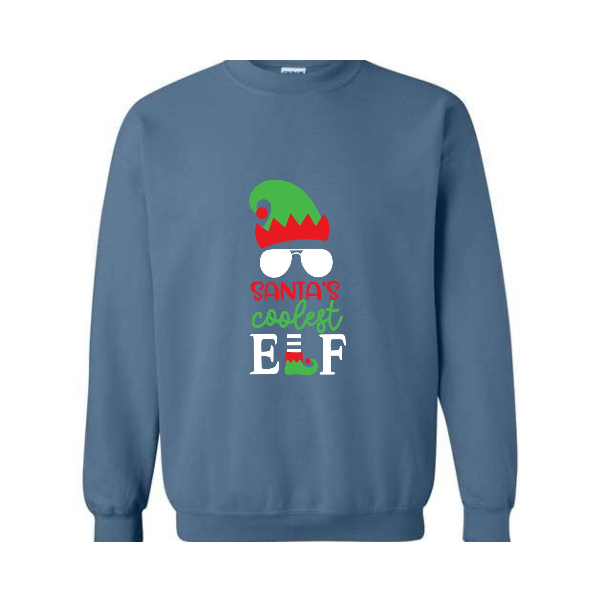 Santa's Coolest Elf Sweatshirt, Christmas Elf Sweatshirt, Christmas Sweater, Christmas Gifts, Funny Christmas Elf Sweatshirt