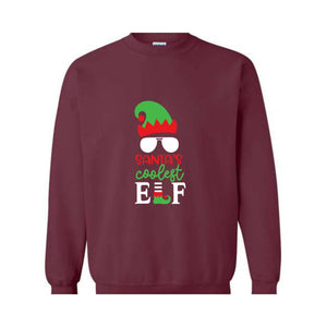 Santa's Coolest Elf Sweatshirt, Christmas Elf Sweatshirt, Christmas Sweater, Christmas Gifts, Funny Christmas Elf Sweatshirt