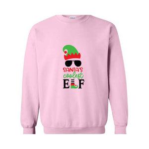Santa's Coolest Elf Sweatshirt, Christmas Elf Sweatshirt, Christmas Sweater, Christmas Gifts, Funny Christmas Elf Sweatshirt