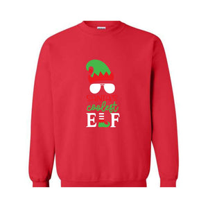 Santa's Coolest Elf Sweatshirt, Christmas Elf Sweatshirt, Christmas Sweater, Christmas Gifts, Funny Christmas Elf Sweatshirt