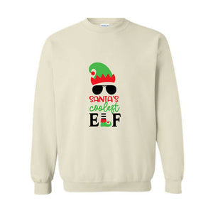 Santa's Coolest Elf Sweatshirt, Christmas Elf Sweatshirt, Christmas Sweater, Christmas Gifts, Funny Christmas Elf Sweatshirt