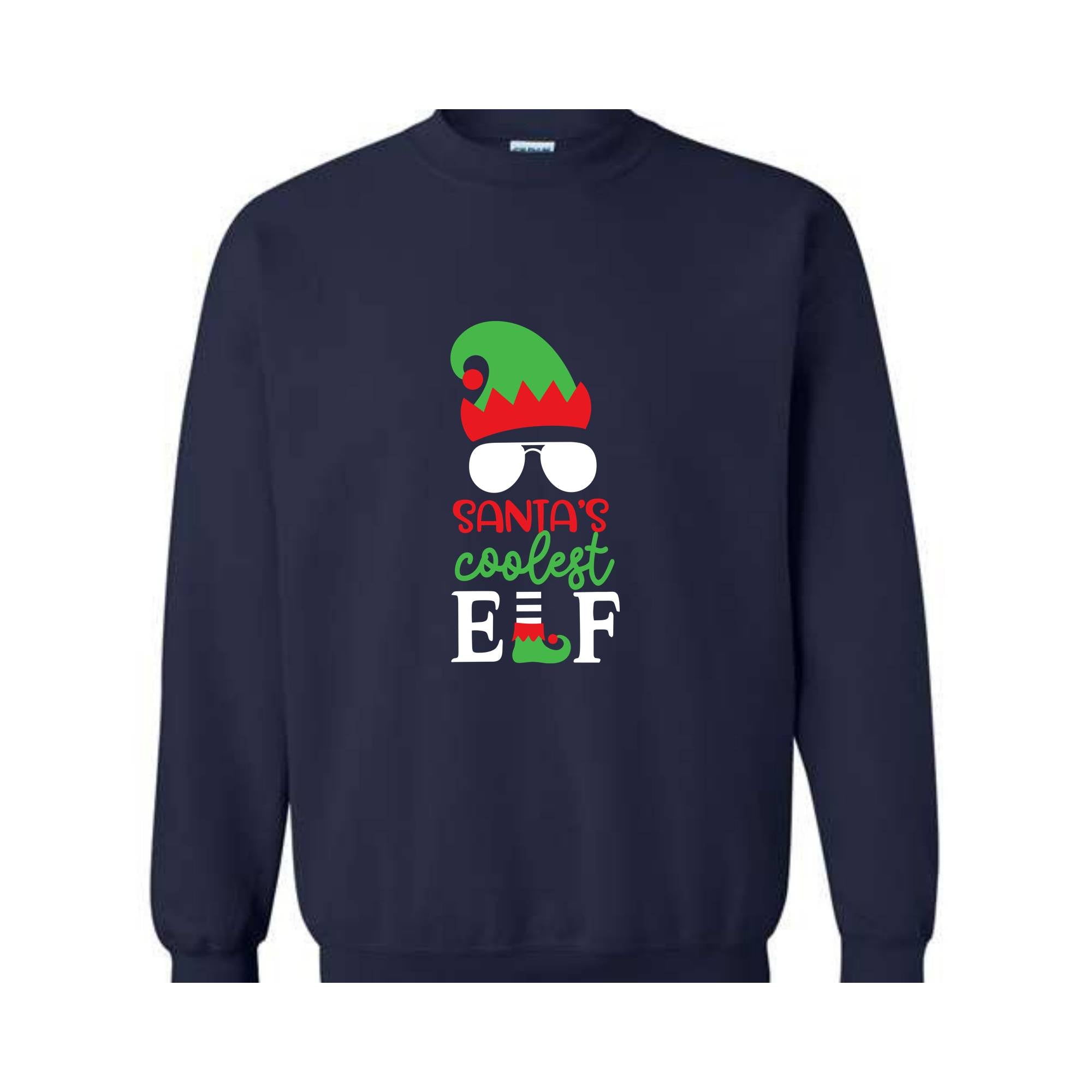 Santa's Coolest Elf Sweatshirt, Christmas Elf Sweatshirt, Christmas Sweater, Christmas Gifts, Funny Christmas Elf Sweatshirt