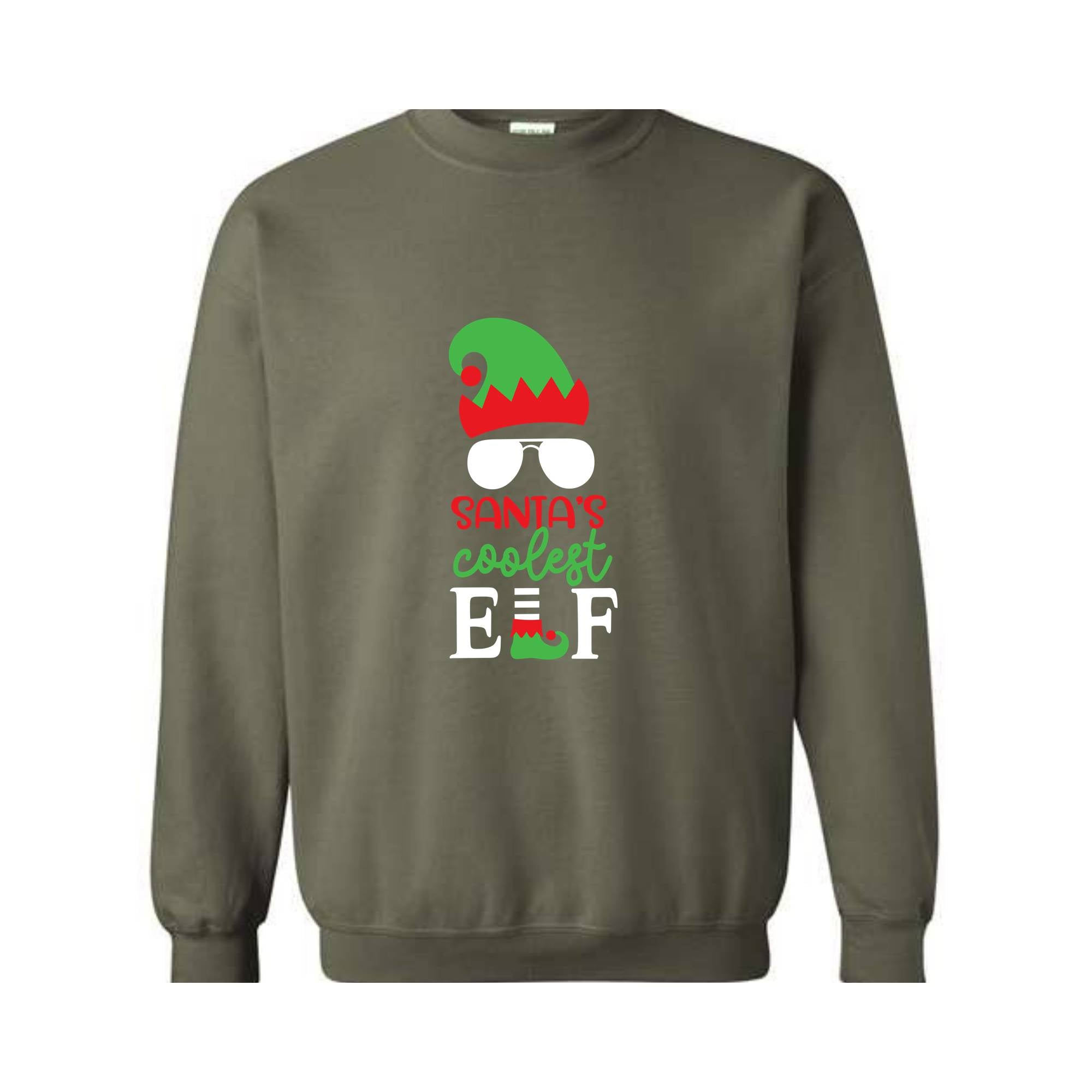 Santa's Coolest Elf Sweatshirt, Christmas Elf Sweatshirt, Christmas Sweater, Christmas Gifts, Funny Christmas Elf Sweatshirt
