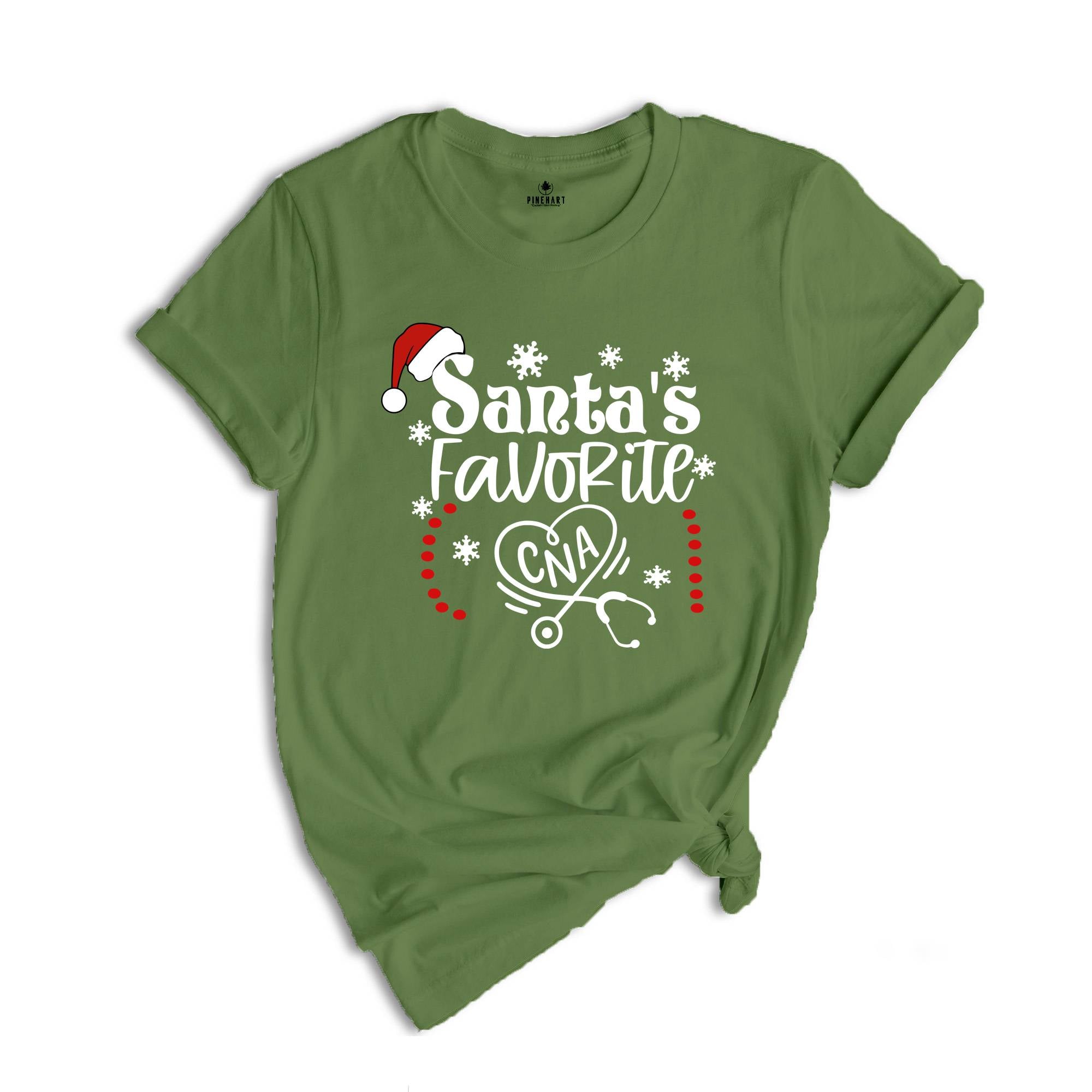 Santa's Favorite CNA T-Shirt, Nurse Winter Shirt, Funny Christmas Gift for Nurse, RN Shirt for Christmas Gift, Cute Nurse Shirt