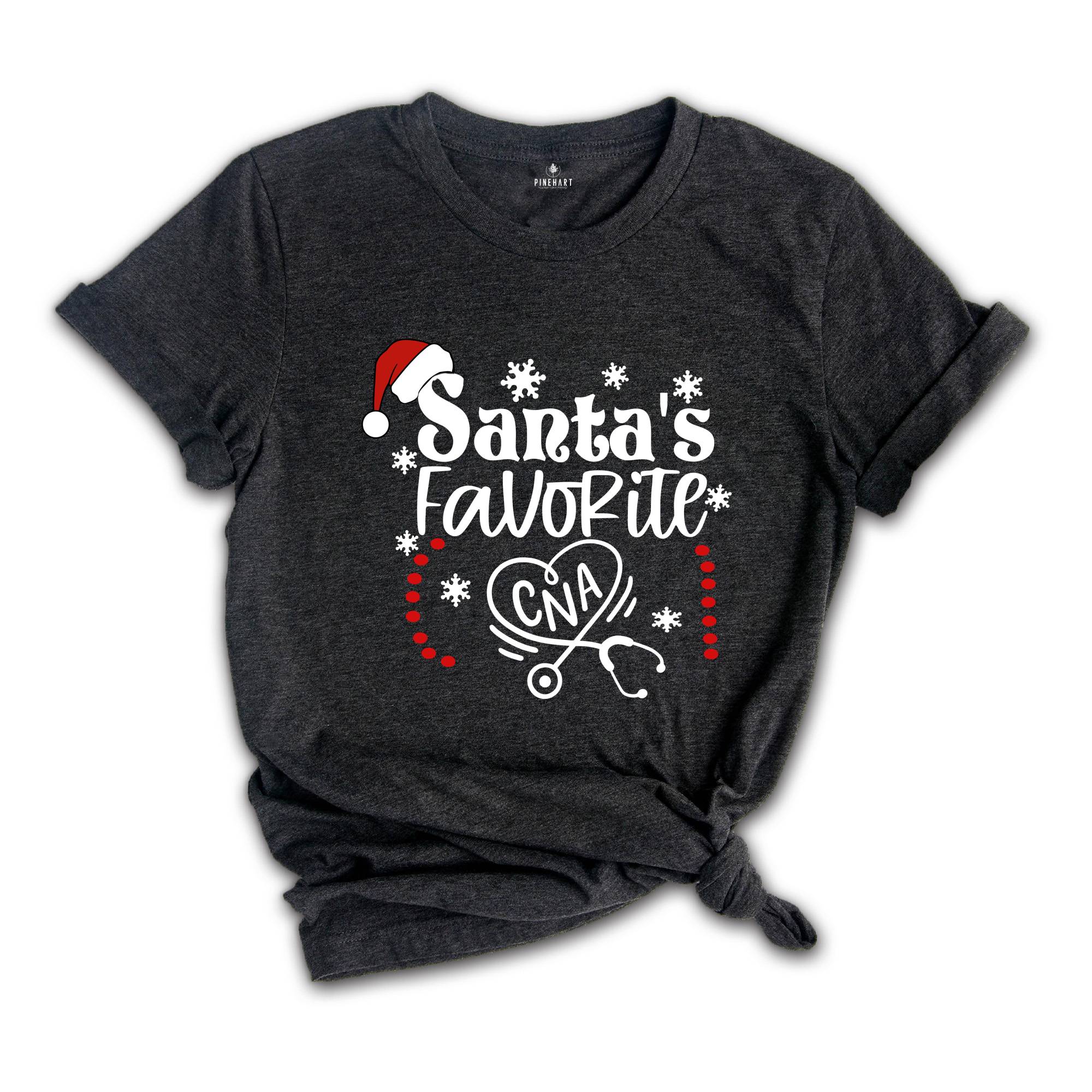 Santa's Favorite CNA T-Shirt, Nurse Winter Shirt, Funny Christmas Gift for Nurse, RN Shirt for Christmas Gift, Cute Nurse Shirt