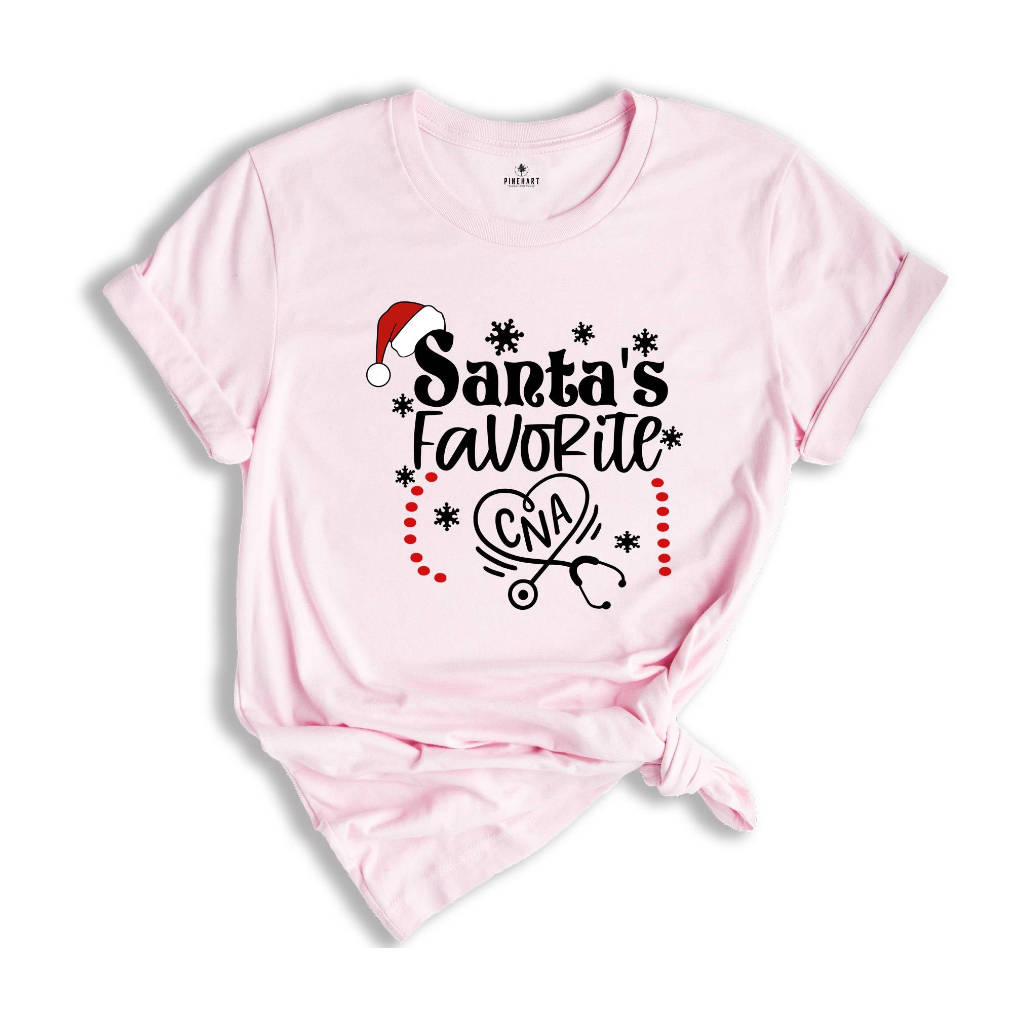 Santa's Favorite CNA T-Shirt, Nurse Winter Shirt, Funny Christmas Gift for Nurse, RN Shirt for Christmas Gift, Cute Nurse Shirt