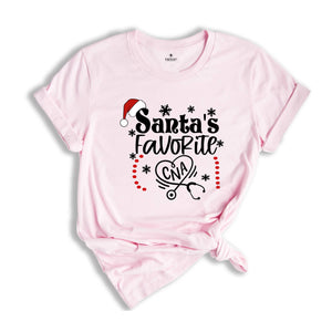 Santa's Favorite CNA T-Shirt, Nurse Winter Shirt, Funny Christmas Gift for Nurse, RN Shirt for Christmas Gift, Cute Nurse Shirt