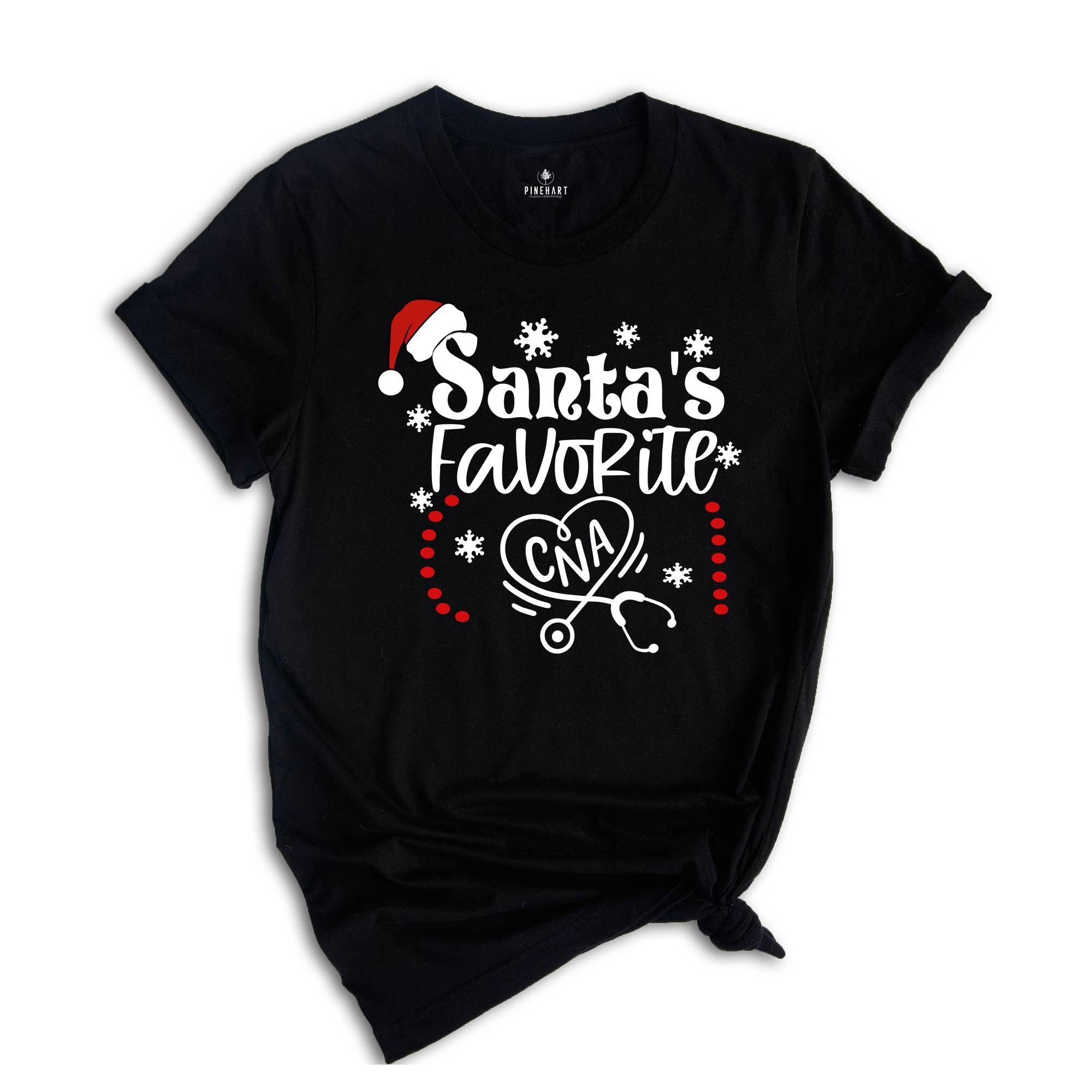 Santa's Favorite CNA T-Shirt, Nurse Winter Shirt, Funny Christmas Gift for Nurse, RN Shirt for Christmas Gift, Cute Nurse Shirt