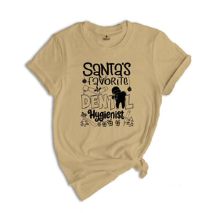 Santa's Favorite Dental Hygienist Shirt, Santa Claus Dental Gift, Tooth Fairy Gift, Funny Tooth T-Shirt, Dental Assistant Tee
