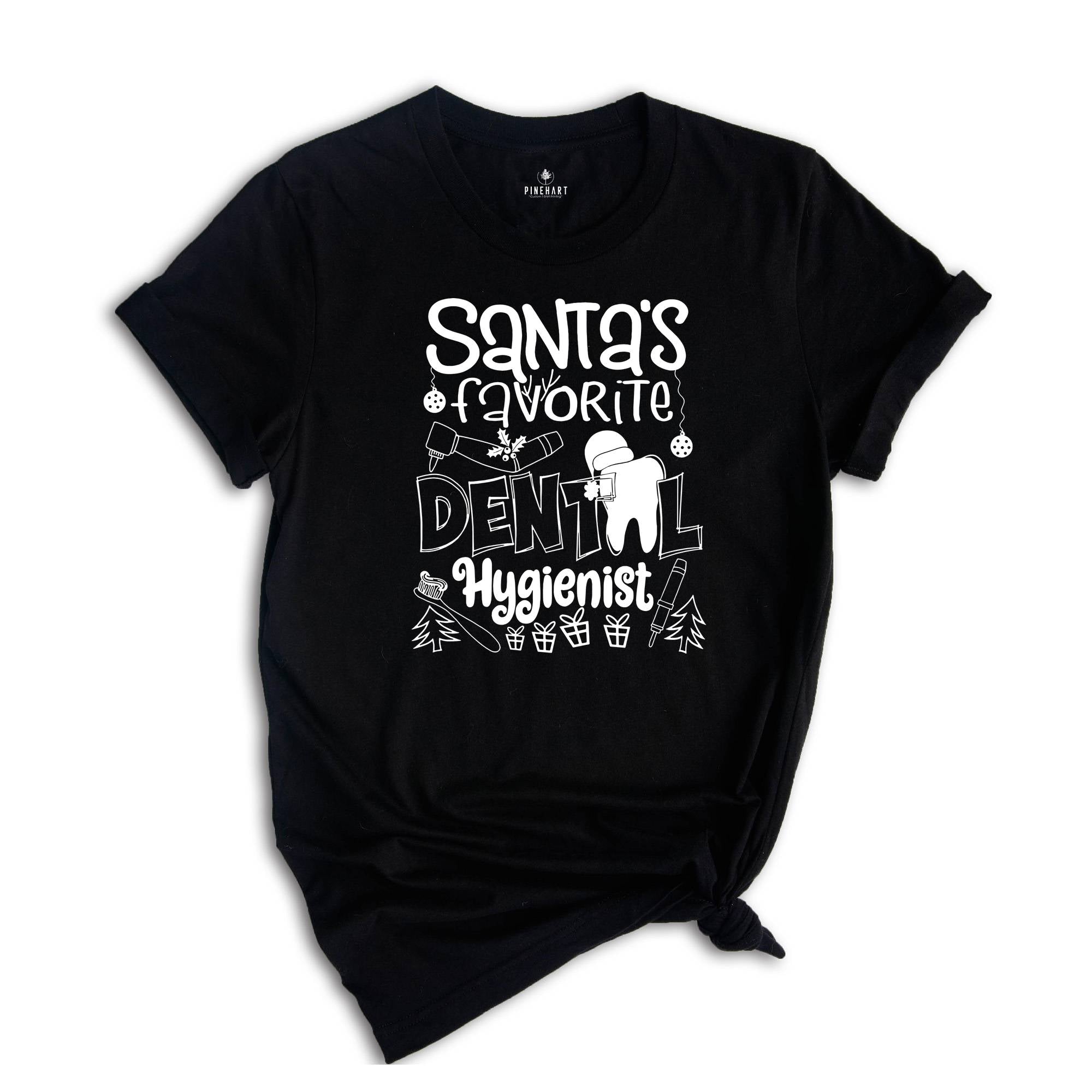 Santa's Favorite Dental Hygienist Shirt, Santa Claus Dental Gift, Tooth Fairy Gift, Funny Tooth T-Shirt, Dental Assistant Tee