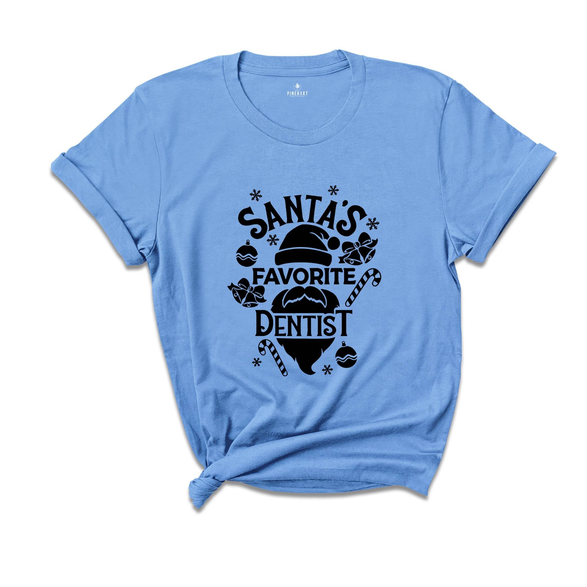 Santa's Favorite Dentist Christmas Shirt, Cute Xmas Tooth Tee, Christmas Party T-Shirt, Christmas Crew Costume, Ugly Dentist Gift