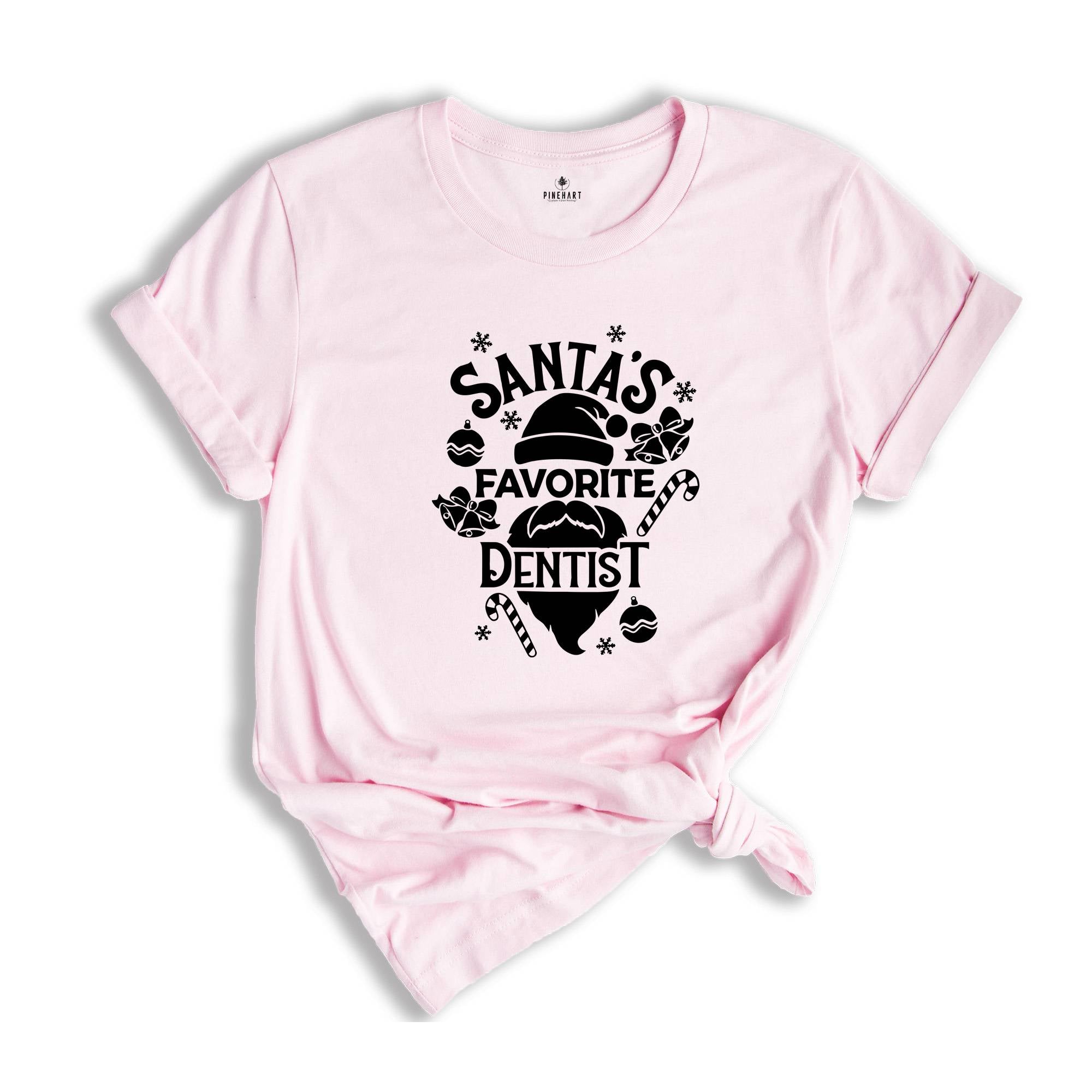 Santa's Favorite Dentist Christmas Shirt, Cute Xmas Tooth Tee, Christmas Party T-Shirt, Christmas Crew Costume, Ugly Dentist Gift