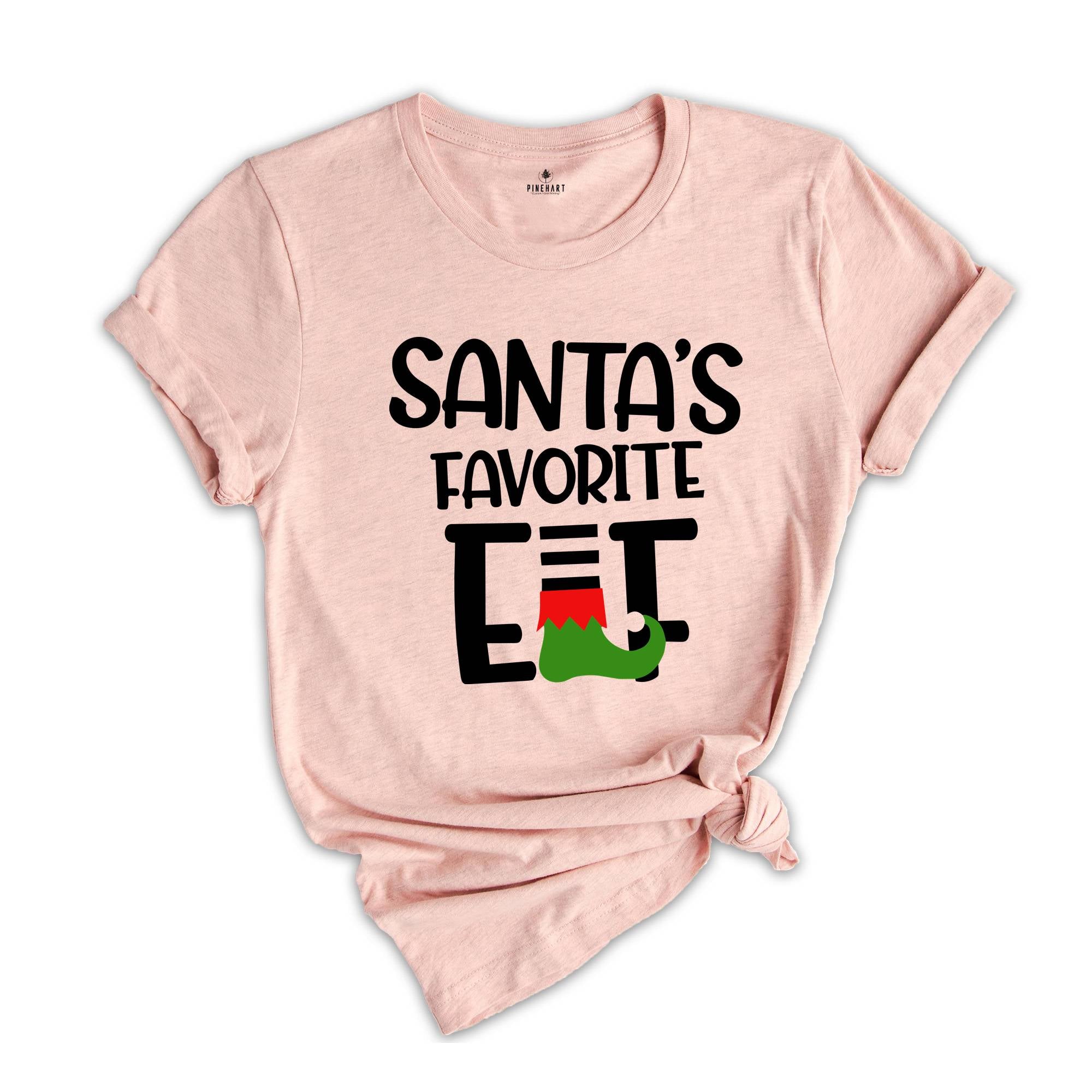 Santa's Favorite Elf Shirt, Christmas Elf T-Shirt, Holiday Tee, Christmas Party Costume, Christmas Pajamas, Xmas Family Matching