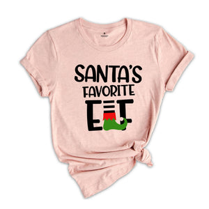 Santa's Favorite Elf Shirt, Christmas Elf T-Shirt, Holiday Tee, Christmas Party Costume, Christmas Pajamas, Xmas Family Matching