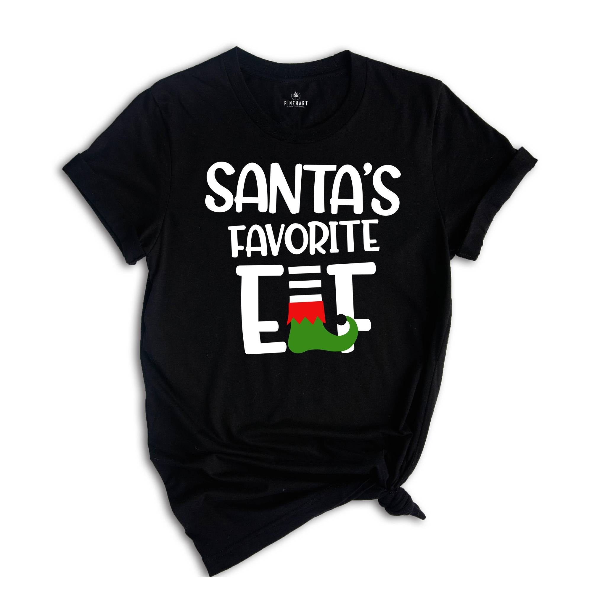 Santa's Favorite Elf Shirt, Christmas Elf T-Shirt, Holiday Tee, Christmas Party Costume, Christmas Pajamas, Xmas Family Matching