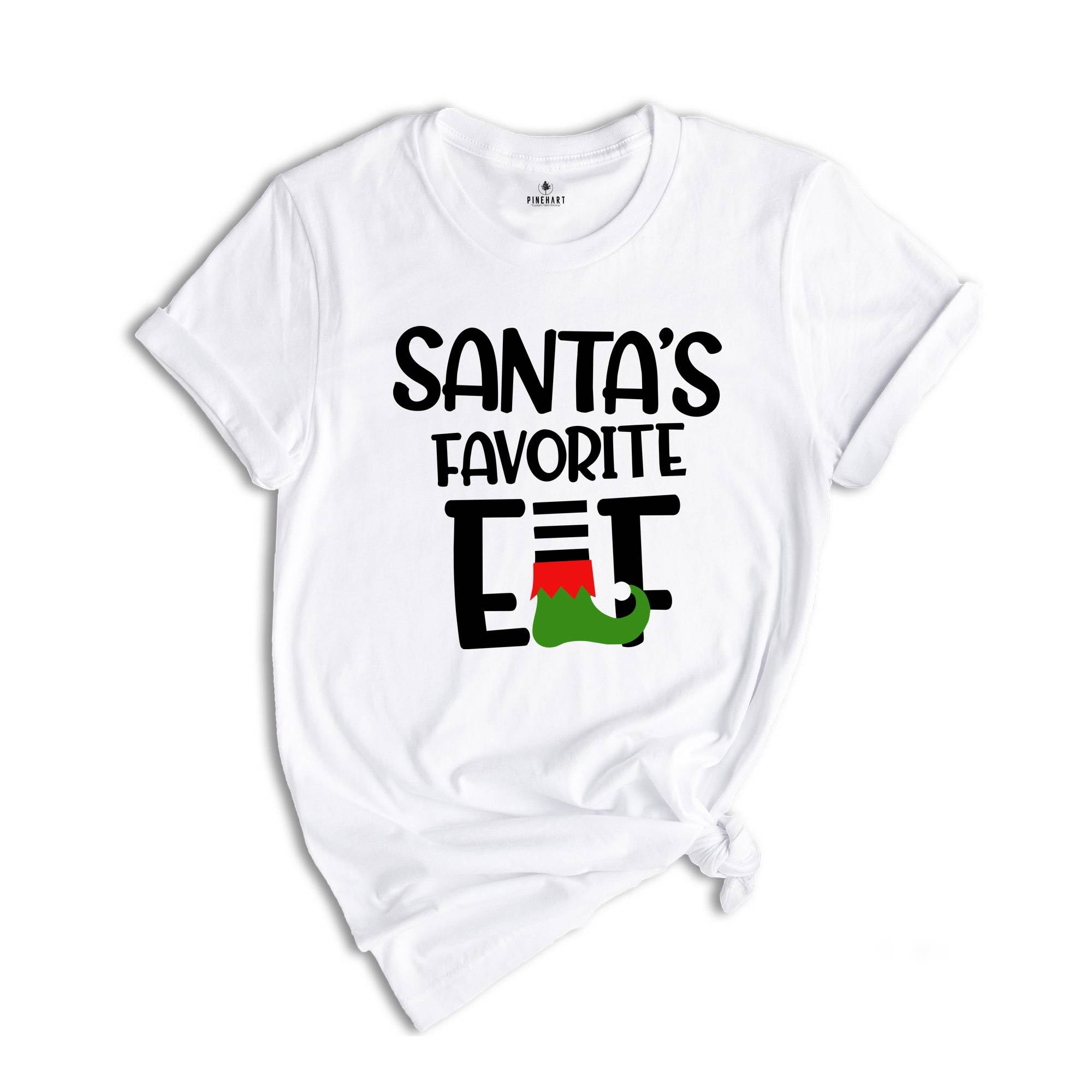 Santa's Favorite Elf Shirt, Christmas Elf T-Shirt, Holiday Tee, Christmas Party Costume, Christmas Pajamas, Xmas Family Matching
