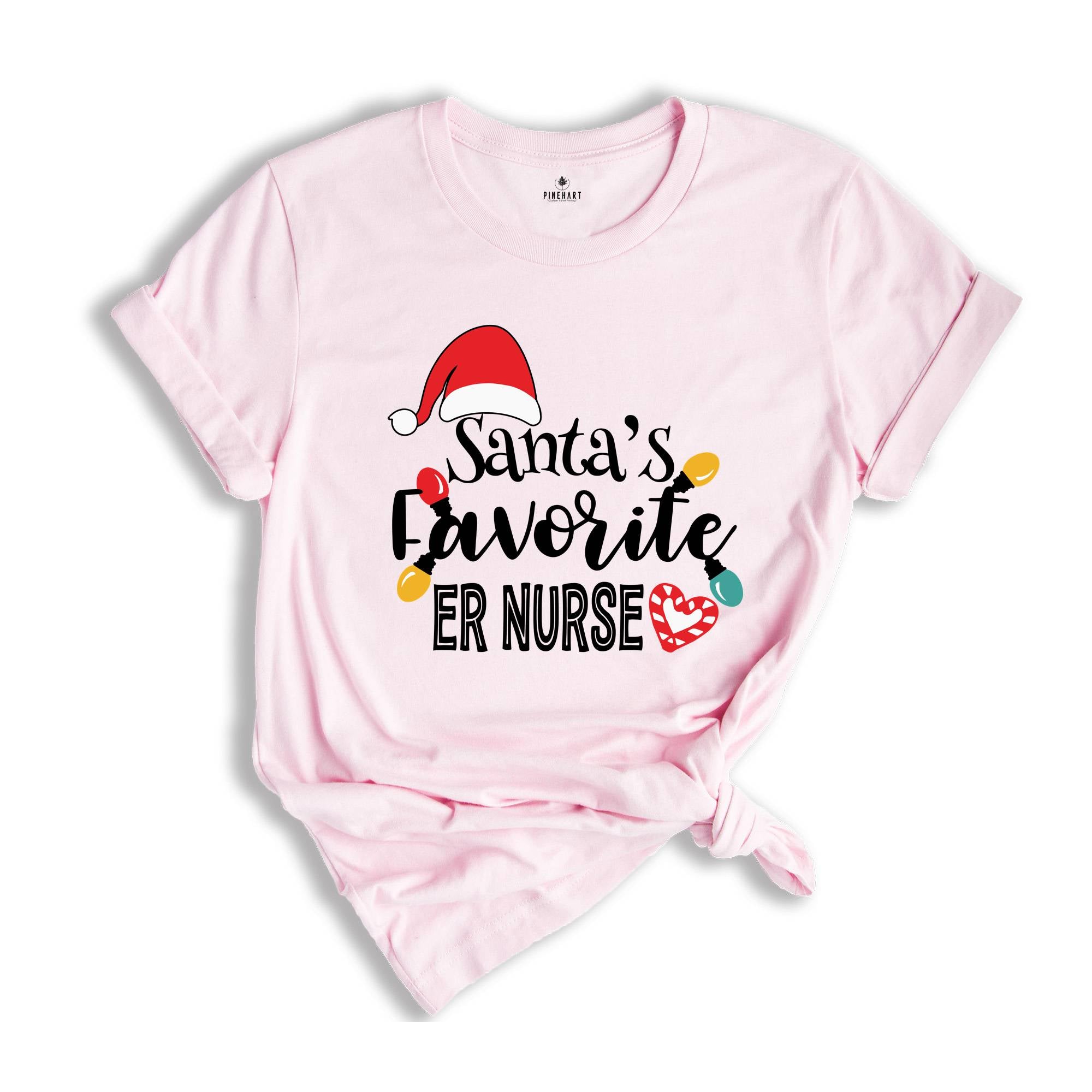 Santa's Favorite Er Nurse Shirt, Nurse Team Shirt, Christmas Nurse Gift, Nurse Tee, Xmas Nursing Tee, Funny Nurse Shirt