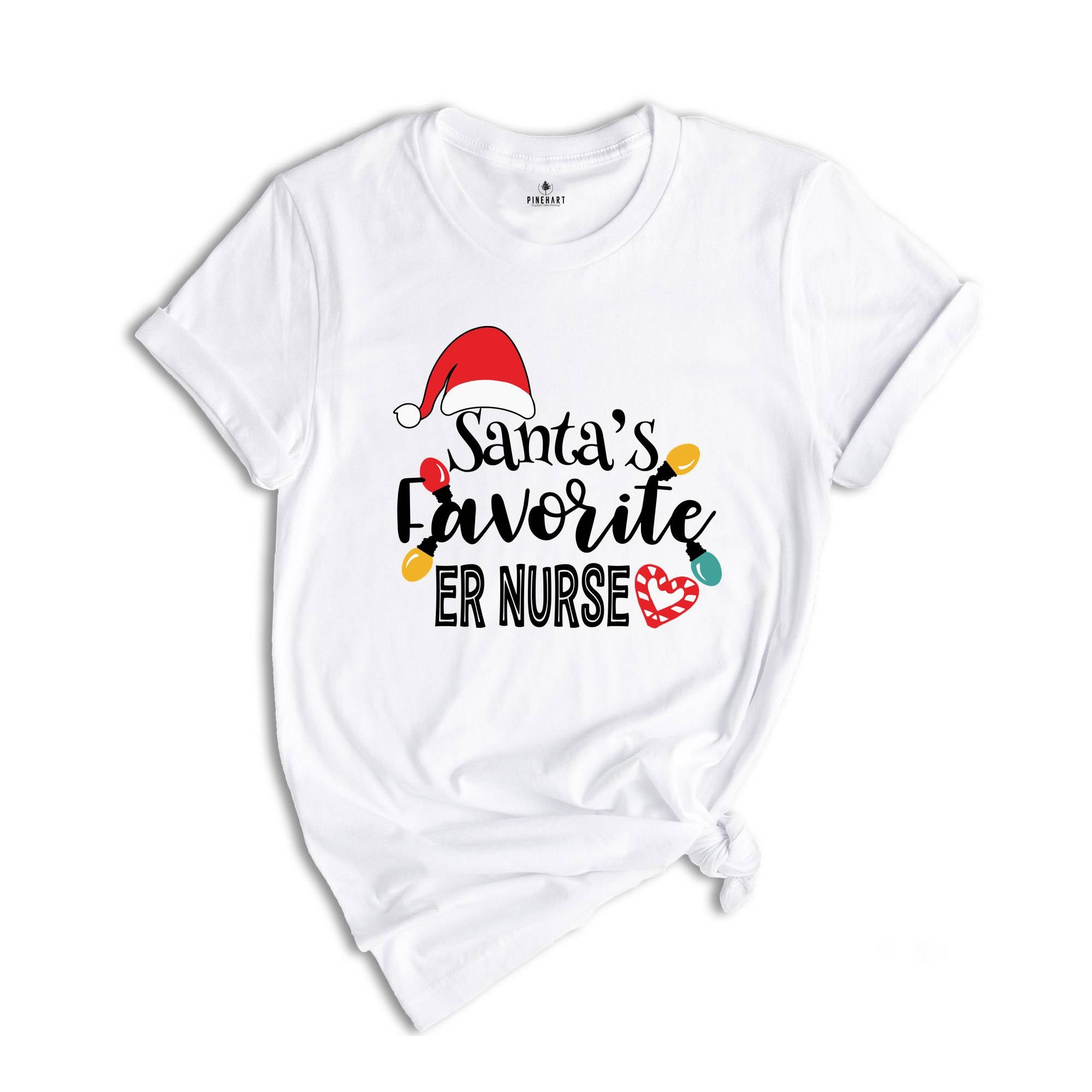 Santa's Favorite Er Nurse Shirt, Nurse Team Shirt, Christmas Nurse Gift, Nurse Tee, Xmas Nursing Tee, Funny Nurse Shirt