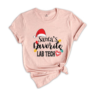 Santa's Favorite Laboratory Tech Shirt, Lab Technician Christmas T-Shirt, Christmas Med Laboratory Technician, Ugly Christmas Lab Techs Tee