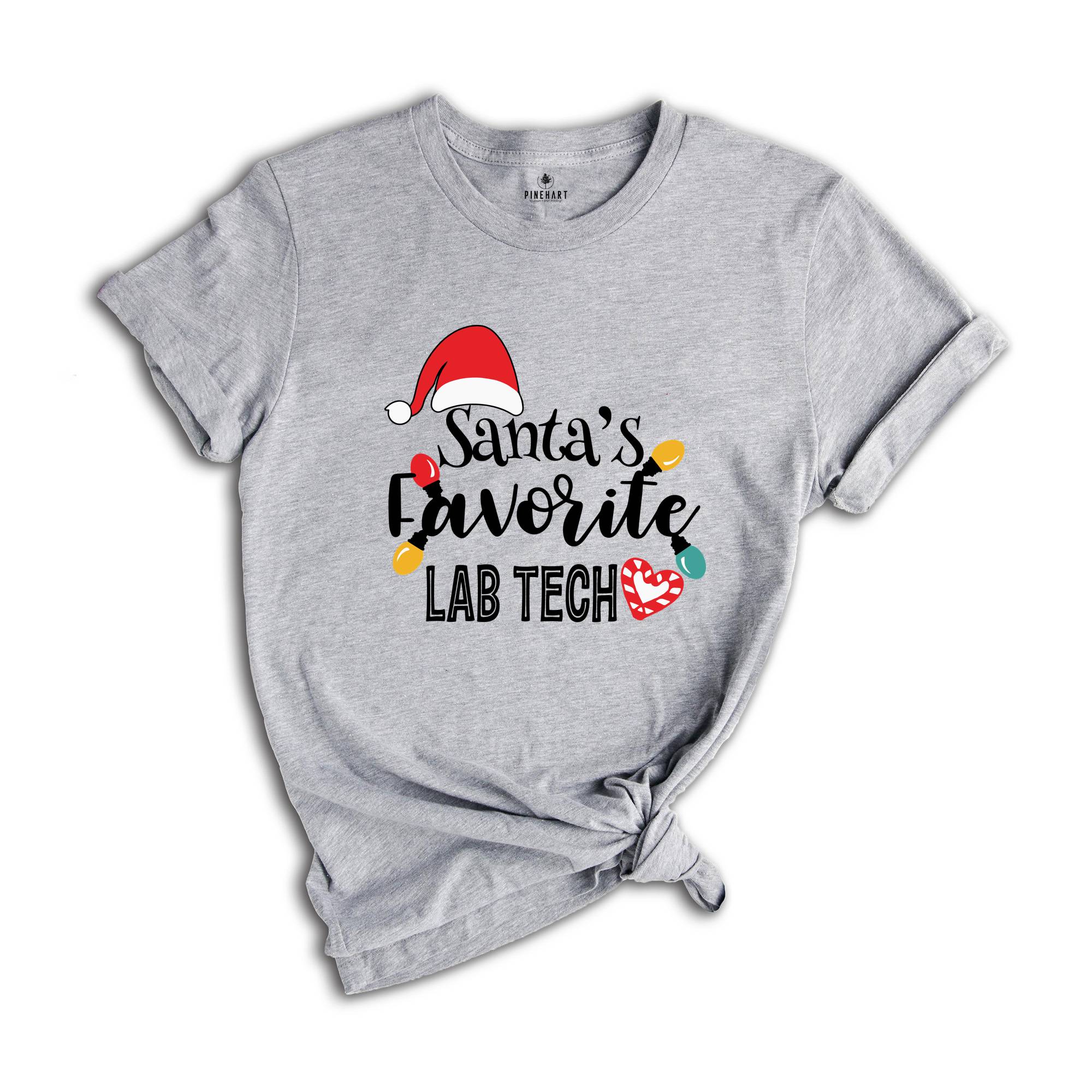 Santa's Favorite Laboratory Tech Shirt, Lab Technician Christmas T-Shirt, Christmas Med Laboratory Technician, Ugly Christmas Lab Techs Tee