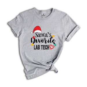 Santa's Favorite Laboratory Tech Shirt, Lab Technician Christmas T-Shirt, Christmas Med Laboratory Technician, Ugly Christmas Lab Techs Tee