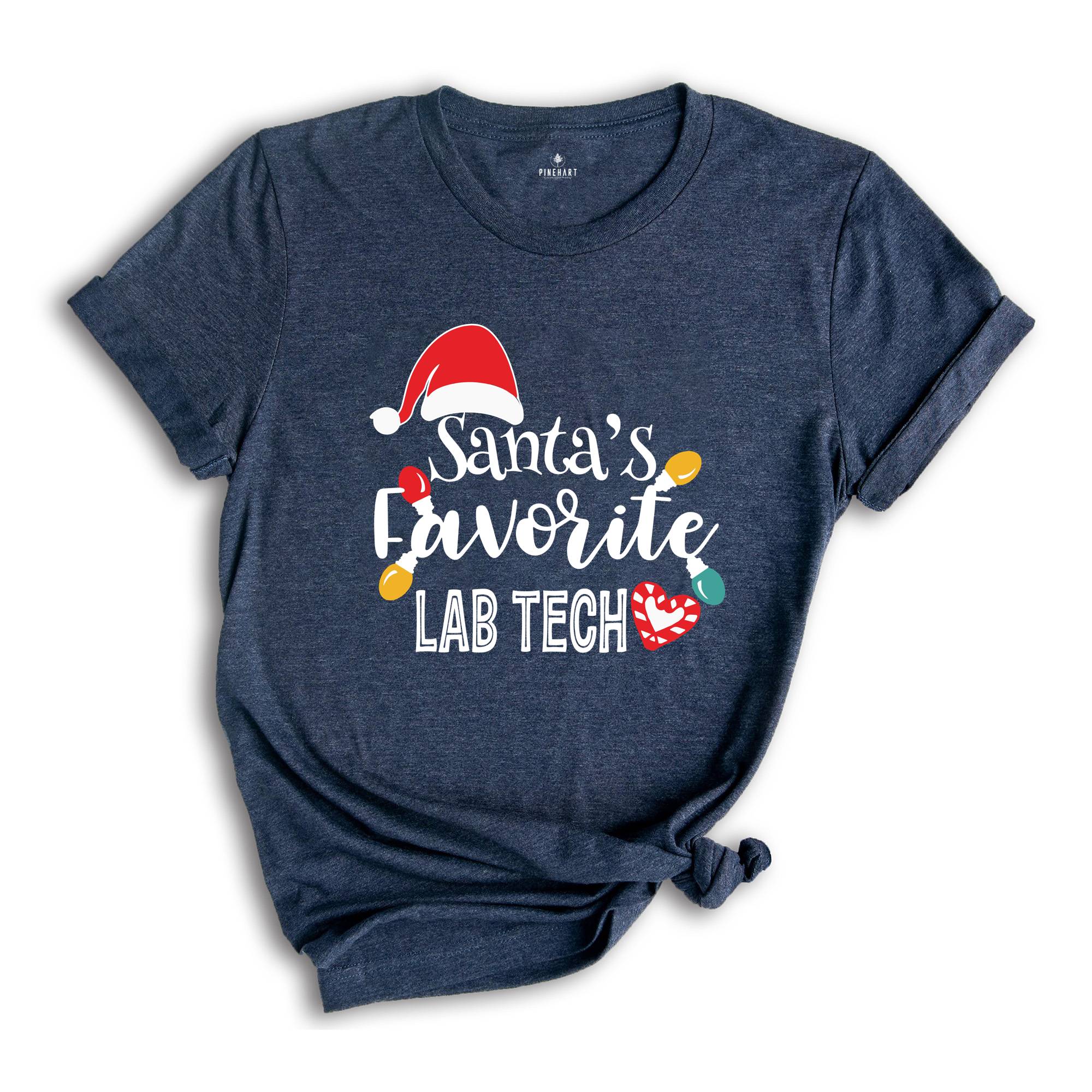Santa's Favorite Laboratory Tech Shirt, Lab Technician Christmas T-Shirt, Christmas Med Laboratory Technician, Ugly Christmas Lab Techs Tee