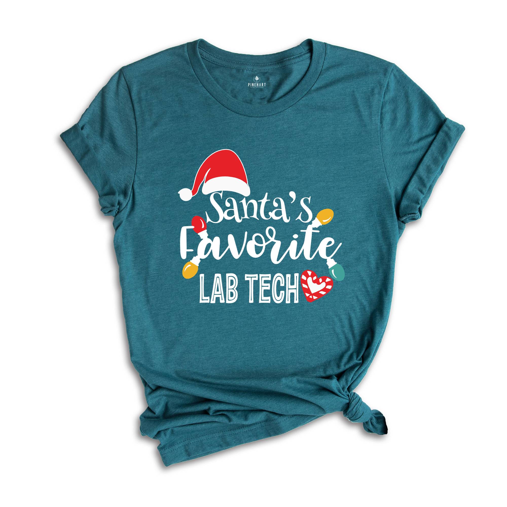 Santa's Favorite Laboratory Tech Shirt, Lab Technician Christmas T-Shirt, Christmas Med Laboratory Technician, Ugly Christmas Lab Techs Tee