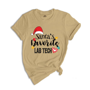 Santa's Favorite Laboratory Tech Shirt, Lab Technician Christmas T-Shirt, Christmas Med Laboratory Technician, Ugly Christmas Lab Techs Tee