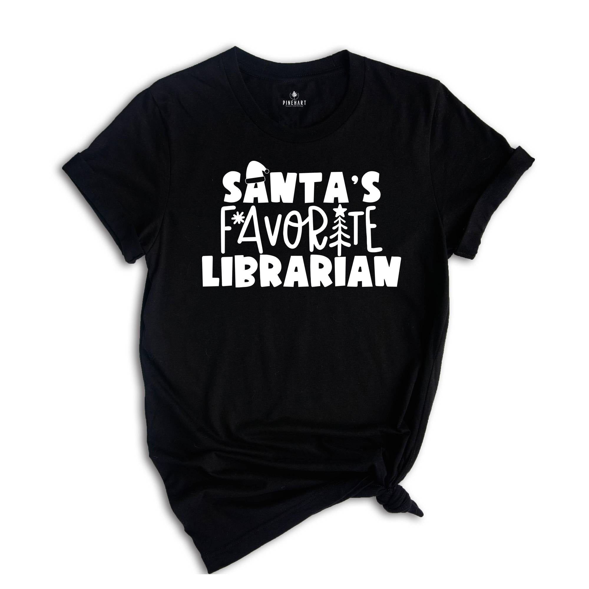 Santa's Favorite Librarian Tee, Funny Christmas Shirt, Librarian Holiday T-Shirt, Winter Librarian Gift, Gift for Librarian