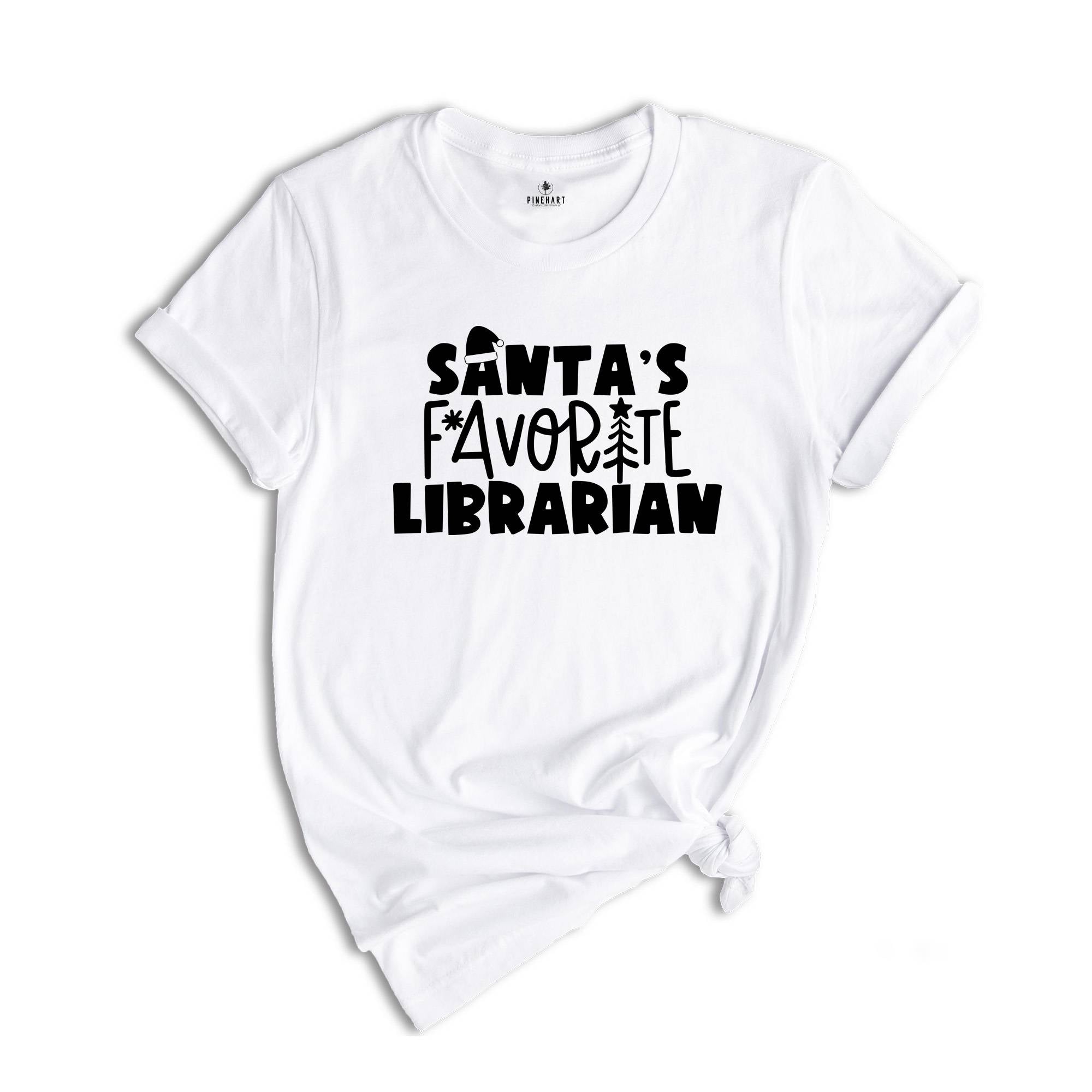 Santa's Favorite Librarian Tee, Funny Christmas Shirt, Librarian Holiday T-Shirt, Winter Librarian Gift, Gift for Librarian