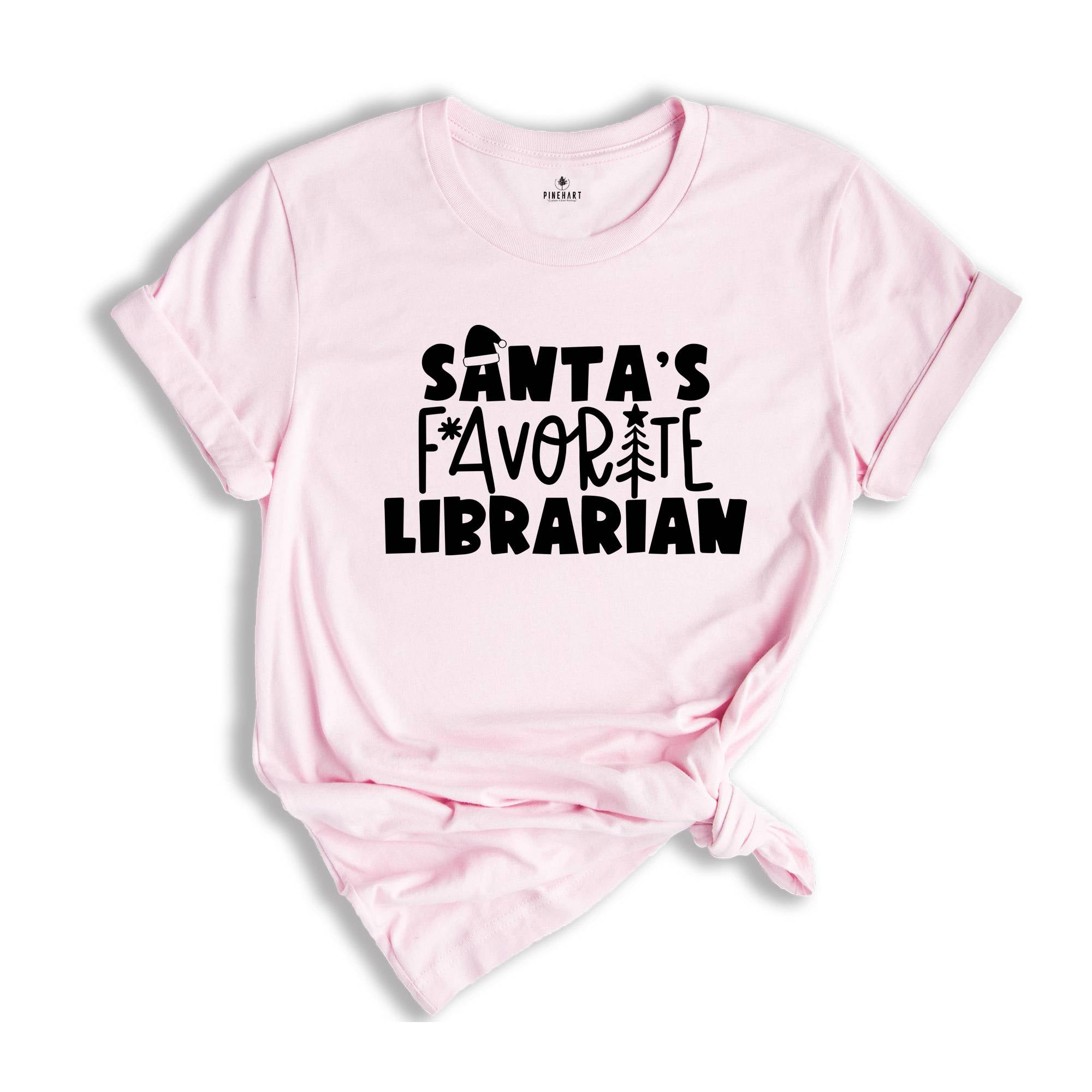Santa's Favorite Librarian Tee, Funny Christmas Shirt, Librarian Holiday T-Shirt, Winter Librarian Gift, Gift for Librarian