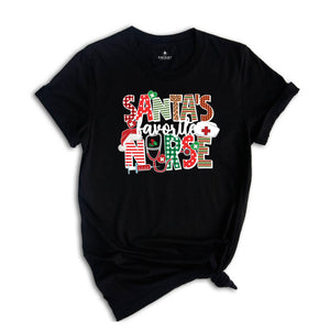 Santa's Favorite Nurse Shirt, Nurse Apparel, Christmas Nurse Shirt, Cute Santa Tee, Christmas Shirt, Cute Christmas Shirt