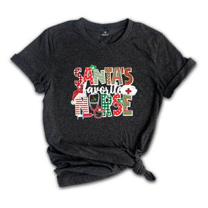 Santa's Favorite Nurse Shirt, Nurse Apparel, Christmas Nurse Shirt, Cute Santa Tee, Christmas Shirt, Cute Christmas Shirt
