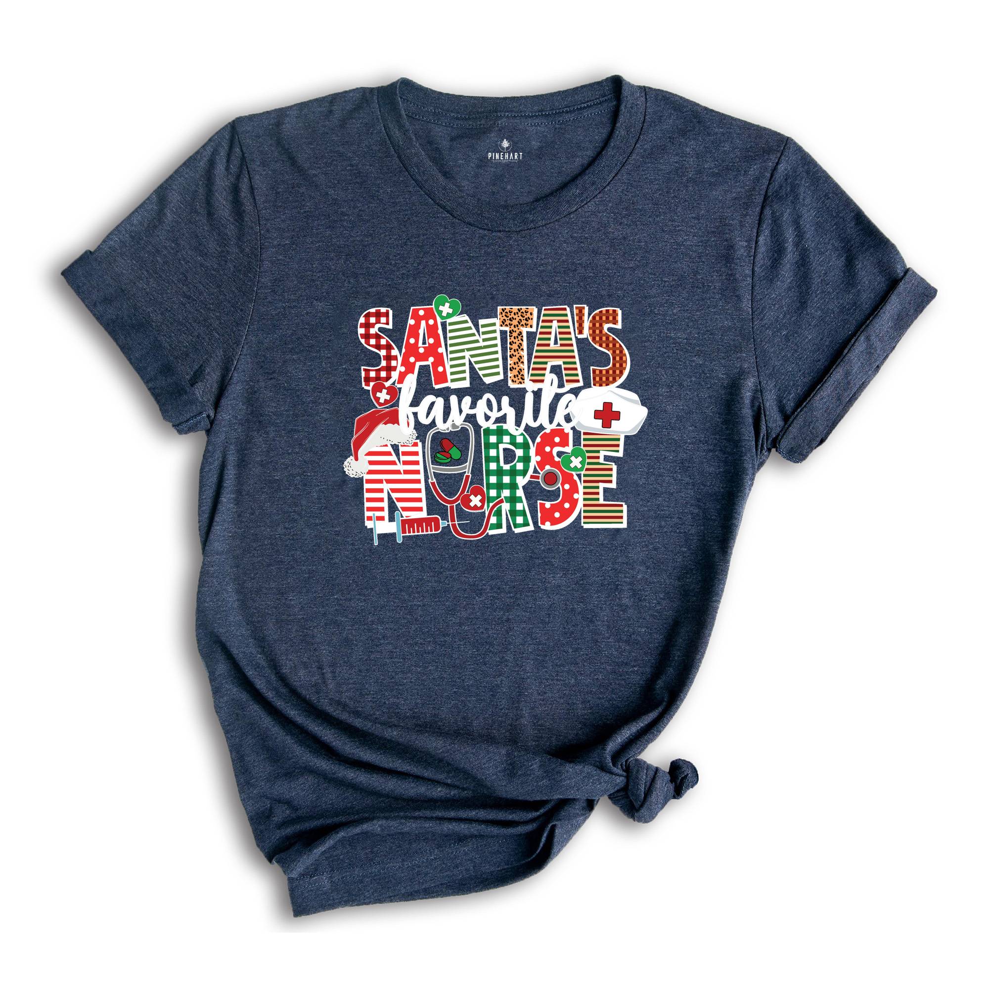 Santa's Favorite Nurse Shirt, Nurse Apparel, Christmas Nurse Shirt, Cute Santa Tee, Christmas Shirt, Cute Christmas Shirt
