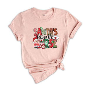 Santa's Favorite Nurse Shirt, Nurse Apparel, Christmas Nurse Shirt, Cute Santa Tee, Christmas Shirt, Cute Christmas Shirt