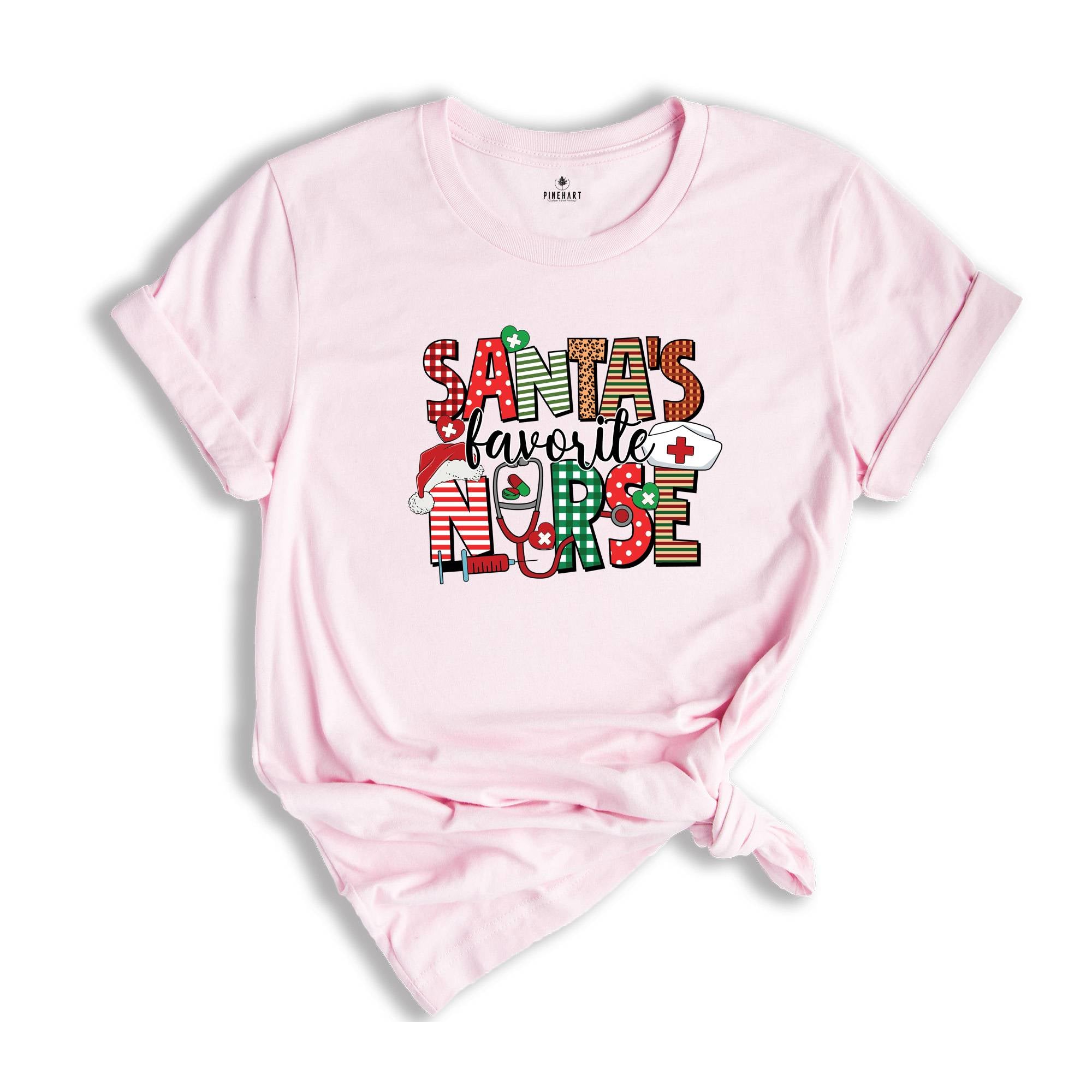 Santa's Favorite Nurse Shirt, Nurse Apparel, Christmas Nurse Shirt, Cute Santa Tee, Christmas Shirt, Cute Christmas Shirt