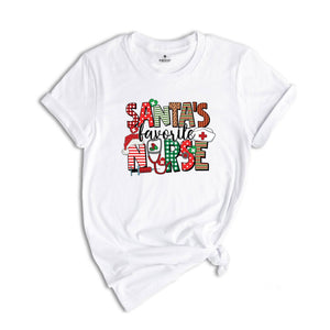 Santa's Favorite Nurse Shirt, Nurse Apparel, Christmas Nurse Shirt, Cute Santa Tee, Christmas Shirt, Cute Christmas Shirt