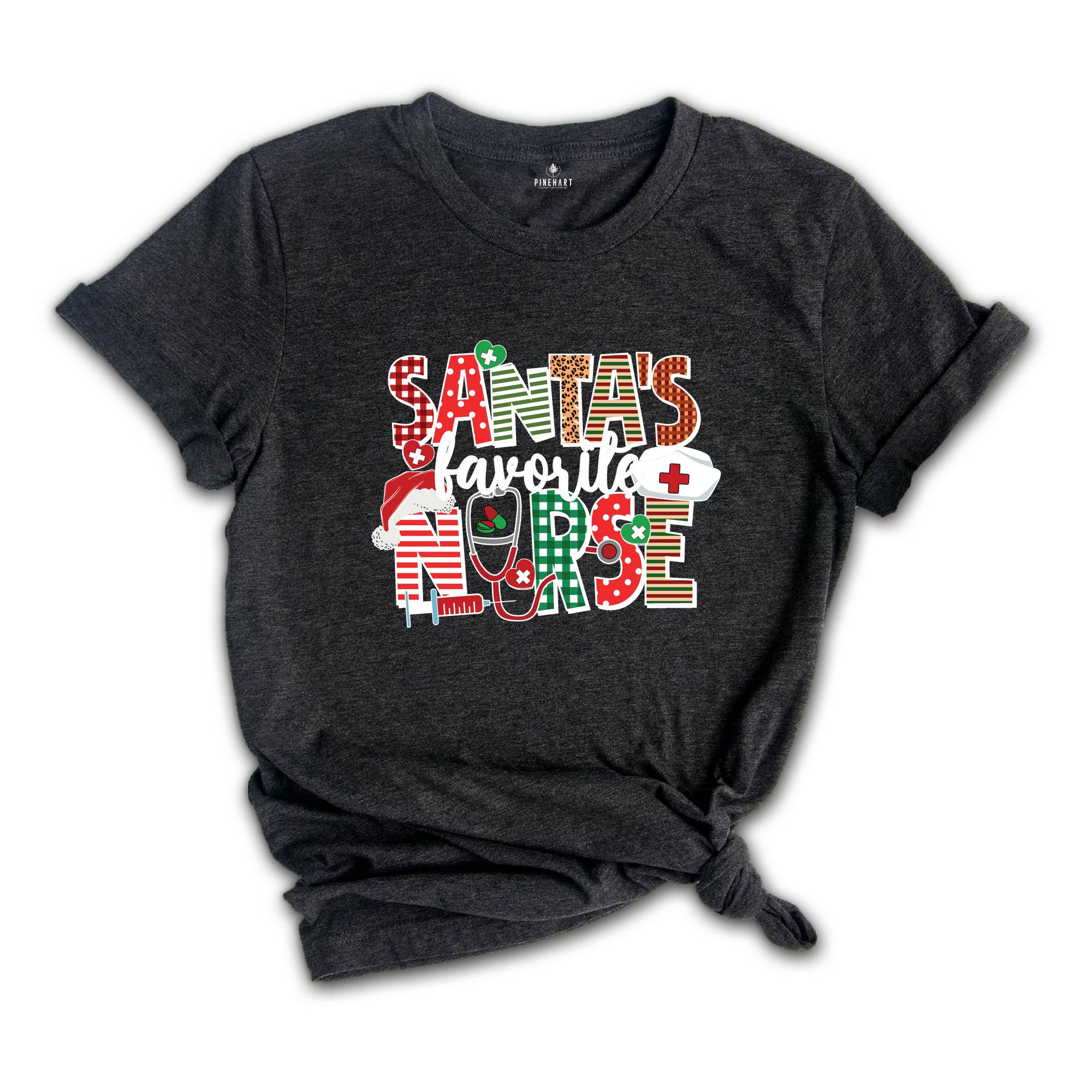 Santa's Favorite Nurse Shirt, Nurse Apparel, Christmas Nurse Shirt, Cute Santa Tee, Christmas Shirt, Cute Christmas Shirt
