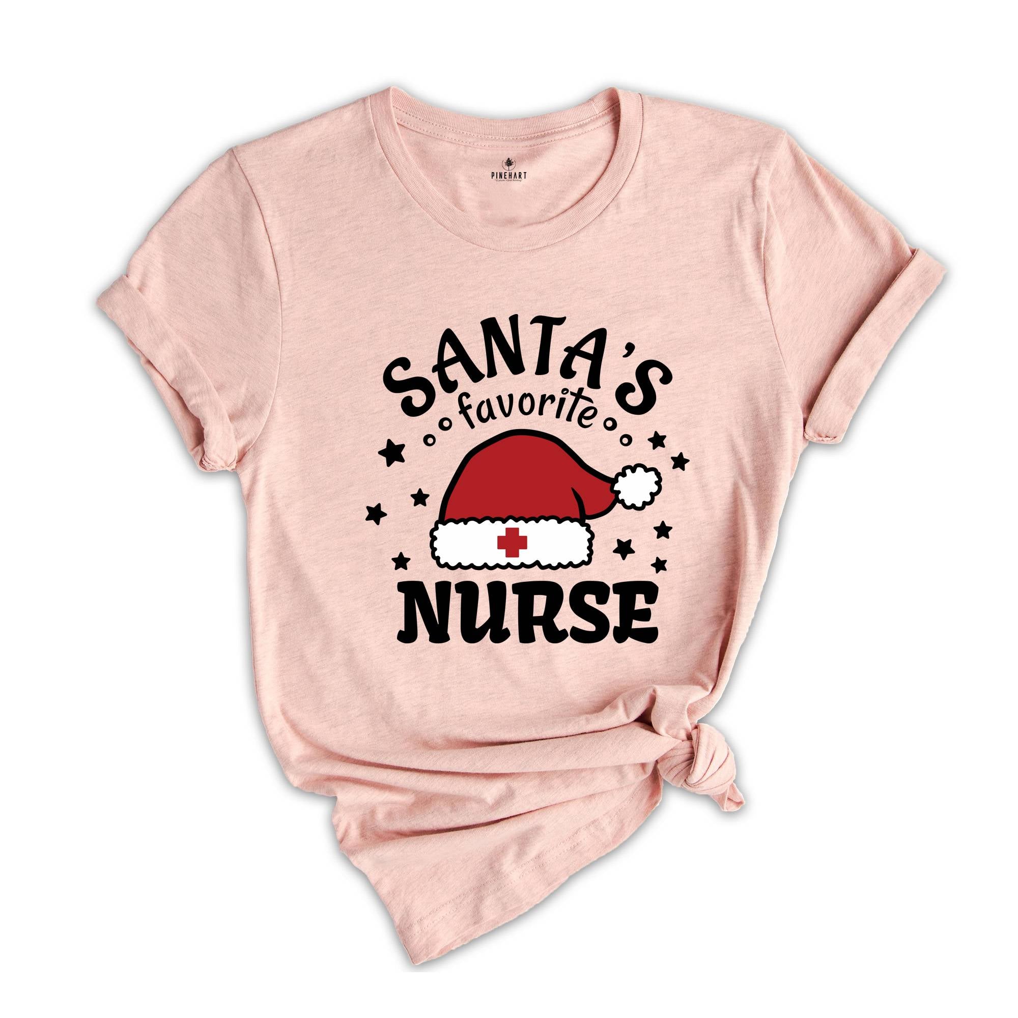Santa's Favorite Nurse Shirt, Nurse Appreciation, Nurse Crew Shirt, Nurse Squad Tee, Nurse Life Shirt, Cute Nurse Shirt, Gift for Nurse