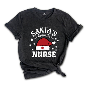 Santa's Favorite Nurse Shirt, Nurse Appreciation, Nurse Crew Shirt, Nurse Squad Tee, Nurse Life Shirt, Cute Nurse Shirt, Gift for Nurse