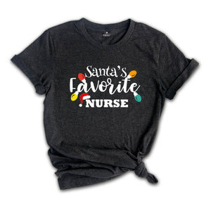 Santa's Favorite Nurse Shirt, Nurse Christmas T-Shirt, Christmas Nurse Sweatshirt, Ugly Christmas Nurse Gift