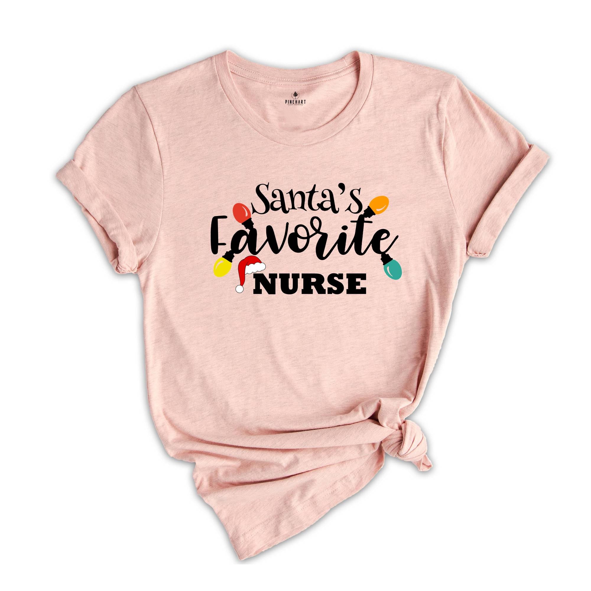 Santa's Favorite Nurse Shirt, Nurse Christmas T-Shirt, Christmas Nurse Sweatshirt, Ugly Christmas Nurse Gift