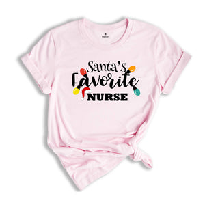 Santa's Favorite Nurse Shirt, Nurse Christmas T-Shirt, Christmas Nurse Sweatshirt, Ugly Christmas Nurse Gift
