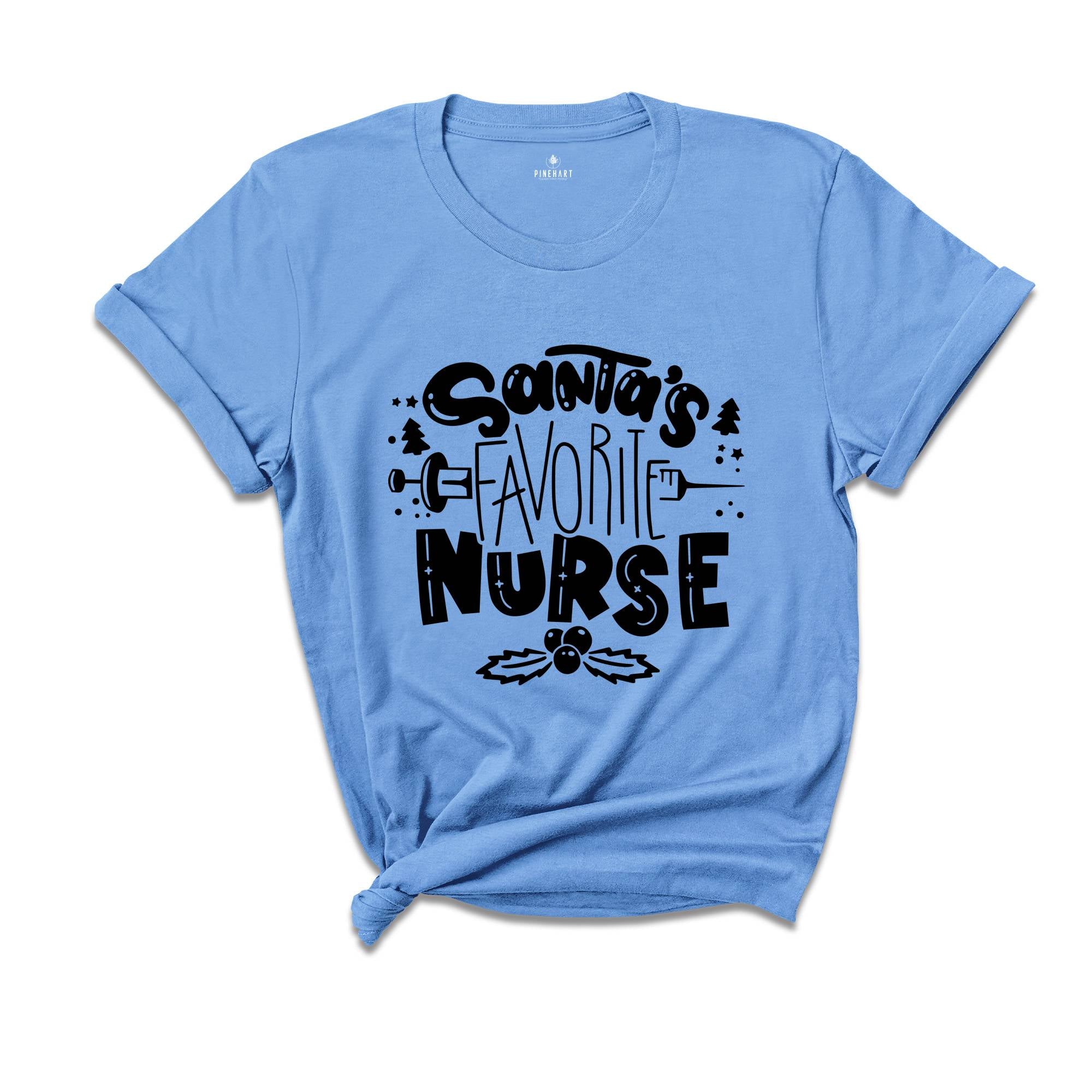 Santa's Favorite Nurse T-shirt, Nurse Christmas Shirt, Nurse Holiday Costume, Chiristmas Sweatshirt, Christmas Pajamas