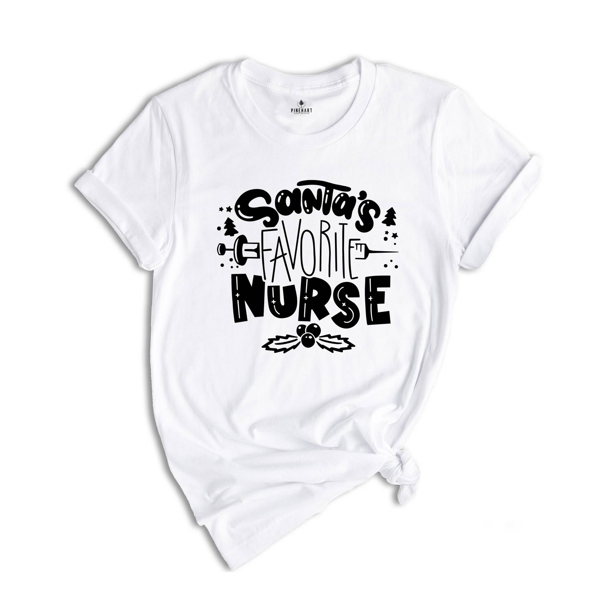Santa's Favorite Nurse T-shirt, Nurse Christmas Shirt, Nurse Holiday Costume, Chiristmas Sweatshirt, Christmas Pajamas