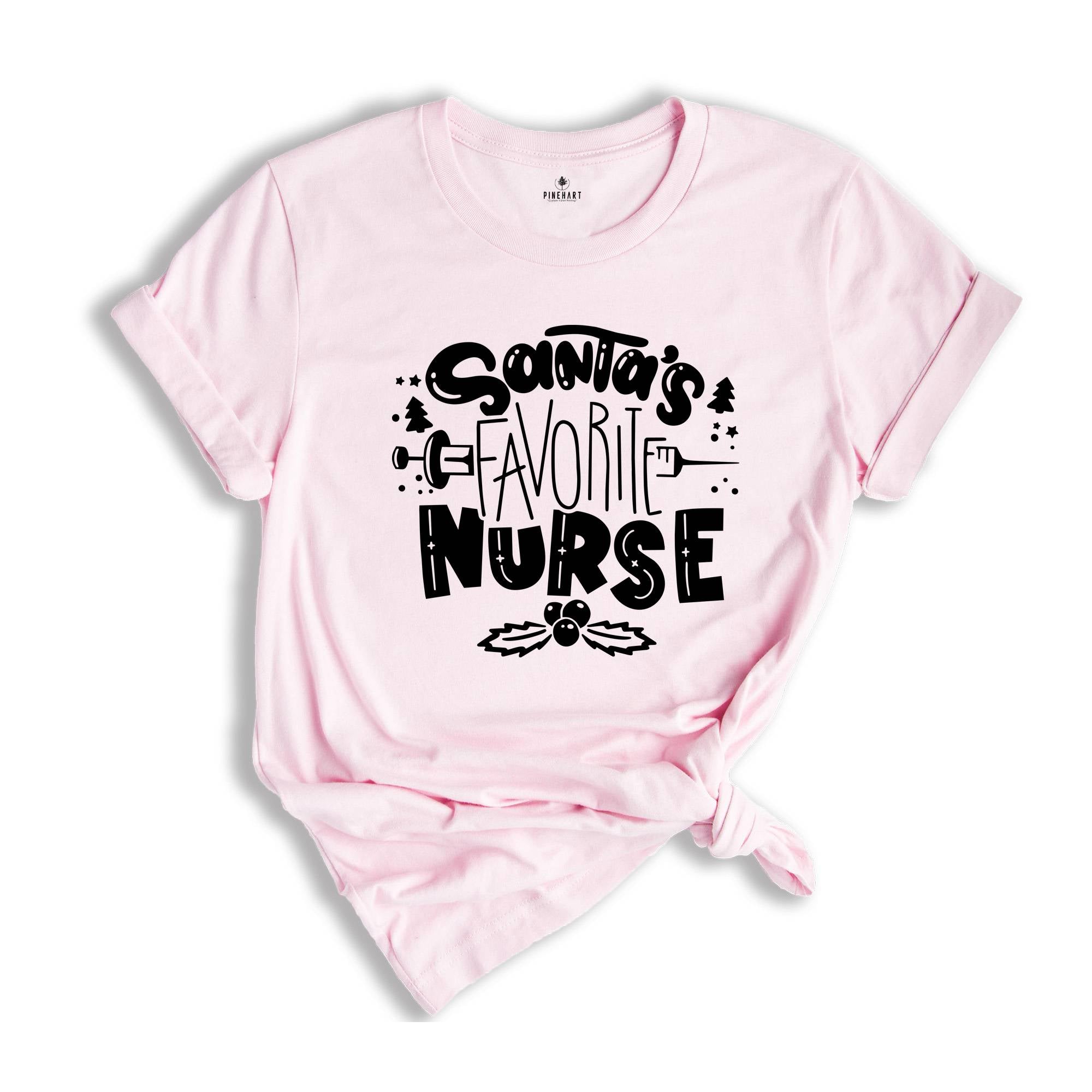 Santa's Favorite Nurse T-shirt, Nurse Christmas Shirt, Nurse Holiday Costume, Chiristmas Sweatshirt, Christmas Pajamas