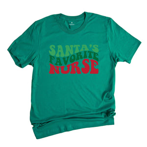 Santa's Favorite Nurse T-Shirt, Christmas Nurse Tee, Gift For Nurse, Chrıstmas Costume, Nurse Life Shirt, Medical Worker Christmas