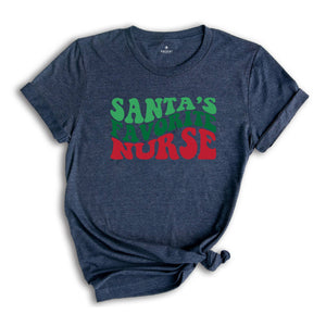 Santa's Favorite Nurse T-Shirt, Christmas Nurse Tee, Gift For Nurse, Chrıstmas Costume, Nurse Life Shirt, Medical Worker Christmas