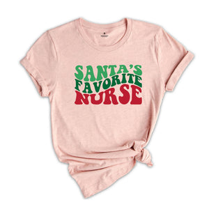 Santa's Favorite Nurse T-Shirt, Christmas Nurse Tee, Gift For Nurse, Chrıstmas Costume, Nurse Life Shirt, Medical Worker Christmas